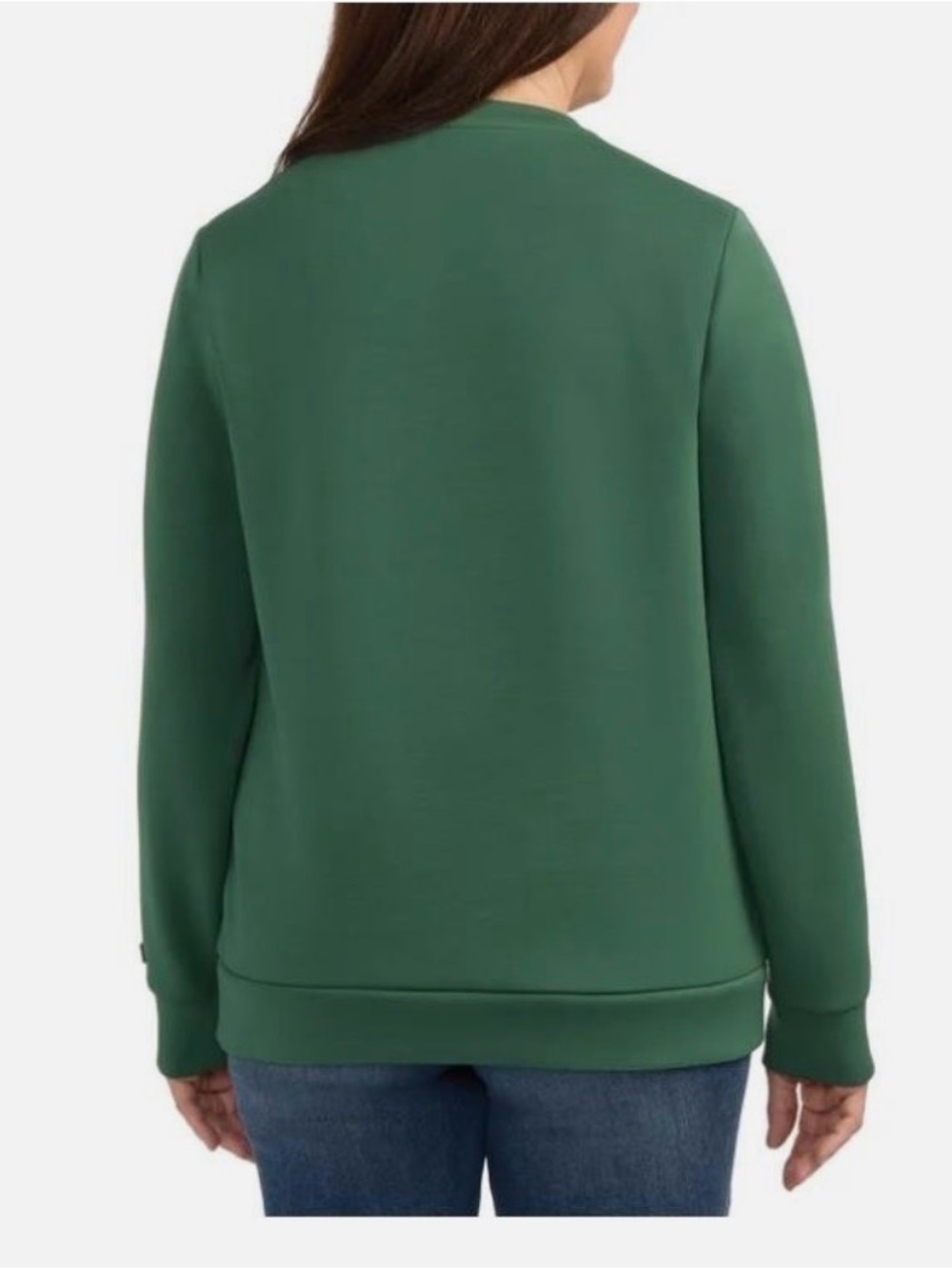 Hunter Womens Sweatshirt Green Pullover Embossed Logo Crewneck small - Picture 2 of 2